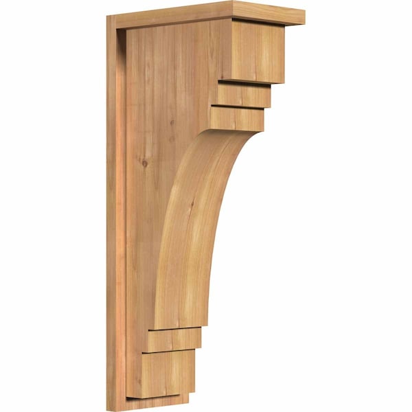 Ekena Millwork Pescadero Smooth Corbel w/Backplate, Western Red Cedar, 7 1/2"W x 12"D x 28"H COR08X12X28PEC01SWR - main